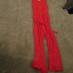 Michael Kors red jumpsuit